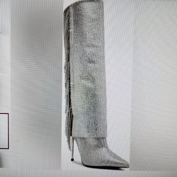 Steve Madden "Sanya" Rhinestone Heeled boots. NIB. Size 6.5 - Picture 5 of 11